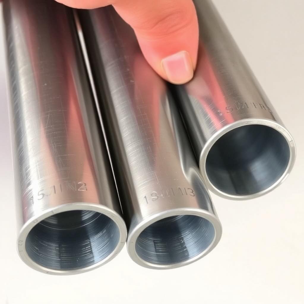 Galvanised CHS circular hollow section fencing pipe close-up showing finish and profile