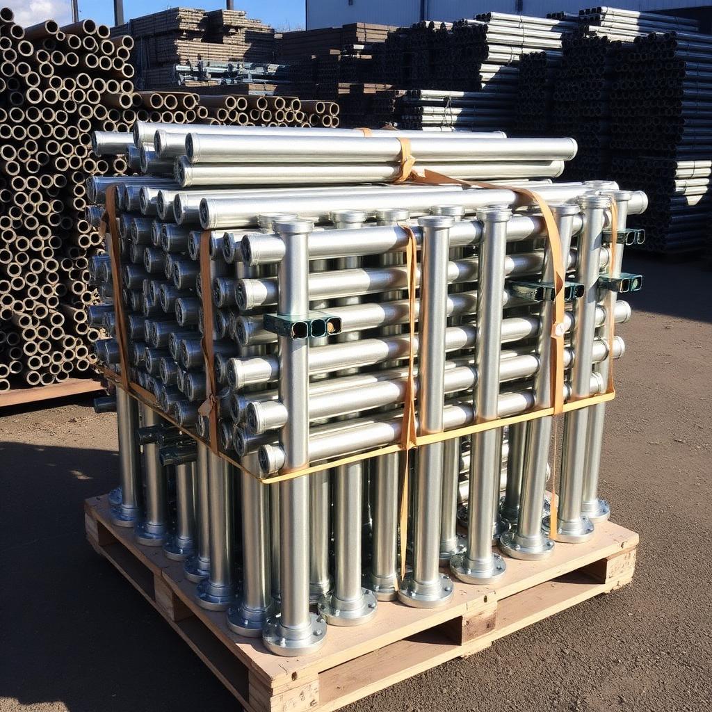 Galvanised steel fence posts stacked in bulk at our Australian steel warehouse