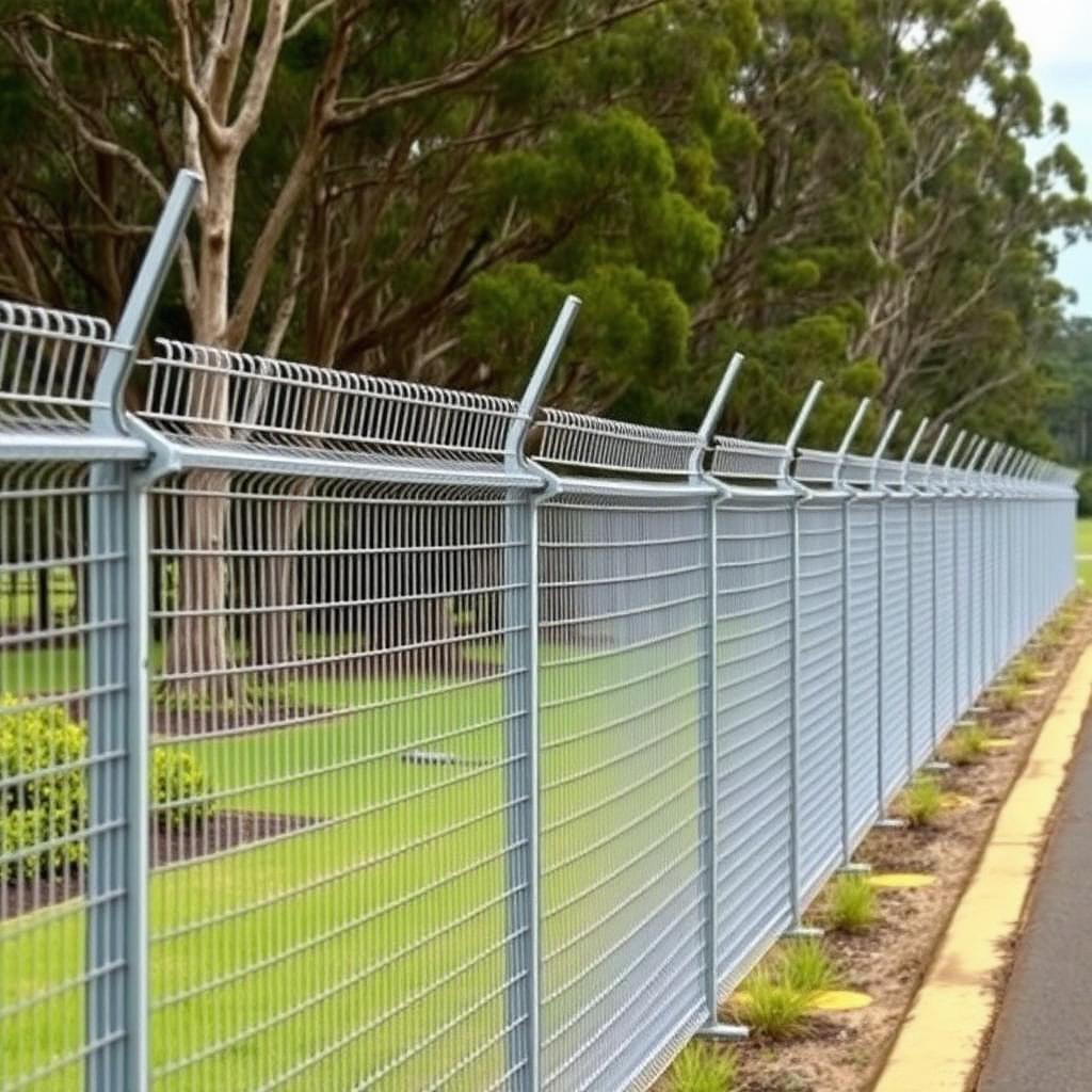 Koala exclusion fence beside an Australian highway