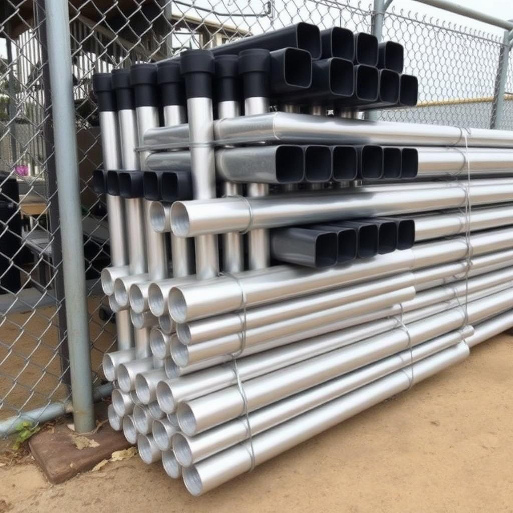 Galvanised SHS square hollow section steel for fencing stacked in bulk at our Australian steel warehouse
