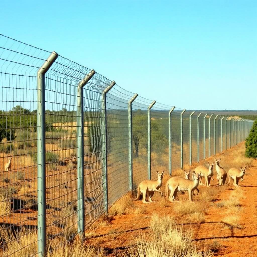 Roadside wildlife exclusion fence